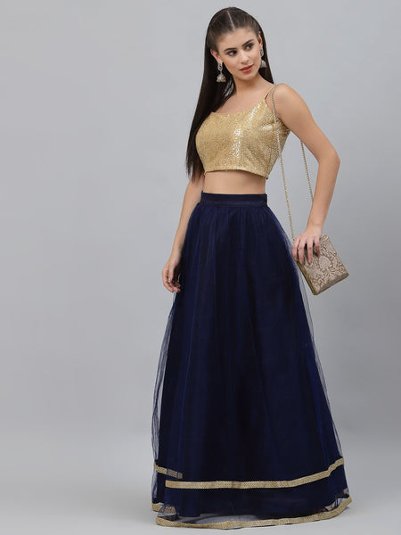 Net Sequin Embellished Lehenga set