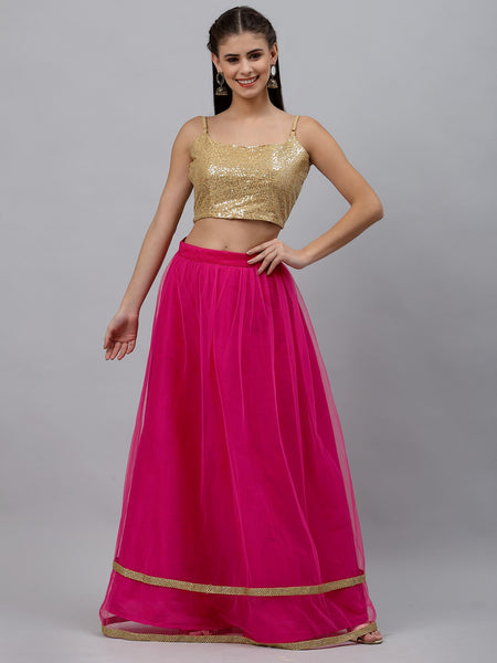 Net Sequin Embellished Lehenga set