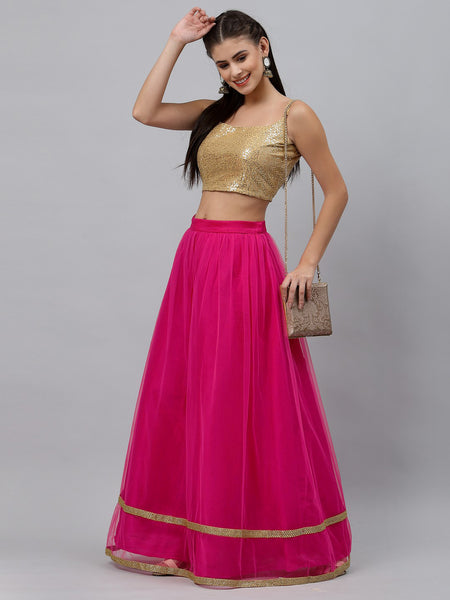 Net Sequin Embellished Lehenga set