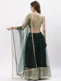 Net Sequin Embroidered Gathered Lehenga Set