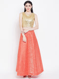 Silk Embroidered Lehenga Set