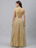 Net Sequins Embroidered Gathered Lehenga Set