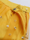 Net Sequins Embroidered Gathered Lehenga Set