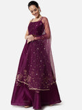 Dupion Hand Block Printed Lehenga Set