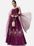 Dupion Hand Block Printed Lehenga Set
