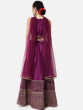 Dupion Hand Block Printed Lehenga Set