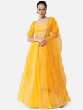 Georgette Gota Embroidered Kalidaar Lehenga Set