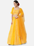 Georgette Gota Embroidered Kalidaar Lehenga Set