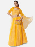 Georgette Gota Embroidered Kalidaar Lehenga Set