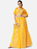 Georgette Gota Embroidered Kalidaar Lehenga Set