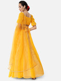 Georgette Gota Embroidered Kalidaar Lehenga Set