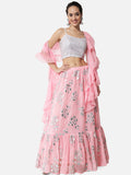 Georgette Floral Embroidered Lehenga Set