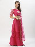 Dupion and Net Sequin Embroidered Lehenga set