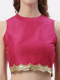 Dupion Sequin Embellished Crop Top