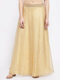 Organza Bias Skirt with Embellished Belt