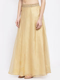 Organza Bias Skirt with Embellished Belt