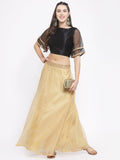 Organza Bias Skirt with Embellished Belt
