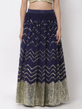 Georgette Sequins Embroidered Gathered Lehenga Skirt