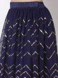 Georgette Sequins Embroidered Gathered Lehenga Skirt