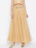 Net Sequins Embroidered Skirt