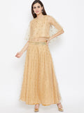 Net Sequins Embroidered Skirt
