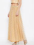 Net Sequins Embroidered Skirt