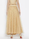 Net Sequins Embroidered Skirt