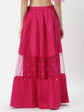 Dupion and Sequin Embroidered Panelled Skirt