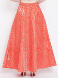 Silk Embroidered Bias Skirt