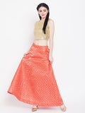 Silk Embroidered Bias Skirt