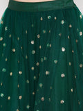 Net Sequin Embellished Gathered Skirt
