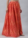 Satin Chevron Printed Bias Skirt