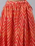 Satin Chevron Printed Bias Skirt