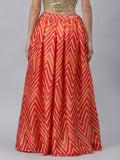 Satin Chevron Printed Bias Skirt