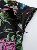 Satin Floral Printed Bias Skirt