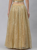 Net Sequins Embroidered Gathered Skirt