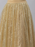 Net Sequins Embroidered Gathered Skirt