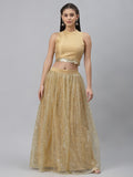 Net Sequins Embroidered Gathered Skirt
