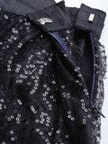 Net Sequins Embroidered Gathered Skirt