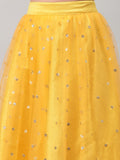 Net Sequins Embroidered Gathered Skirt