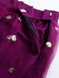 Net Sequins Embroidered Gathered Skirt