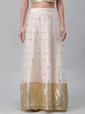 Net Sequins Embroidered Gathered Skirt