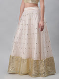 Net Sequins Embroidered Gathered Skirt