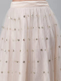 Net Sequins Embroidered Gathered Skirt