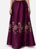Dupion Hand Block Printed Bias Skirt