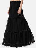 Georgette Three Tiered Skirt with Can-can