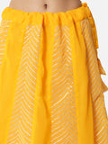Georgette Gota Embroidered Kalidaar Skirt with Can-can