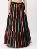 Georgette Sequin Embroidered Tiered Skirt