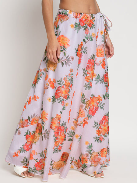 Chanderi Printed Bias Skirt