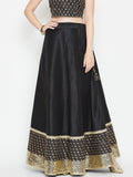 Dupion Embellished Bias Skirt